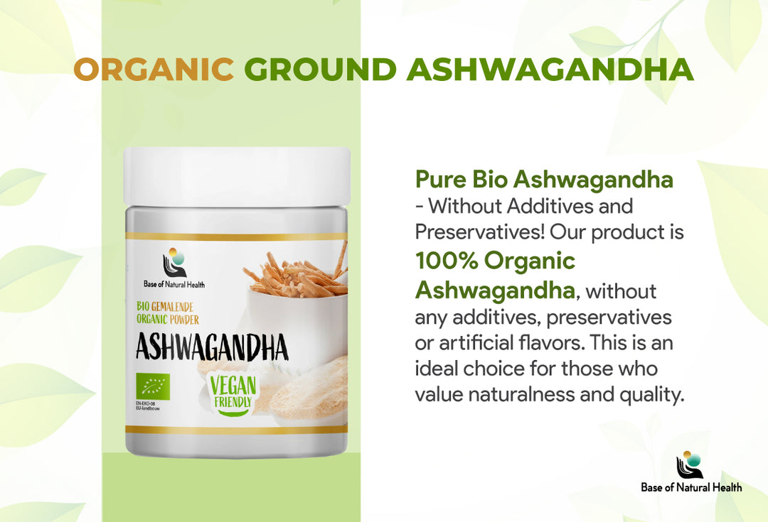 Organic Ashwagandha poeder 250g - Natuurlijk, Kruiden, Stress Verminderen, Ontspanning, Immuniteit Ondersteunen, Energie Boost - Biologisch Gecertificeerd - Ayurveda Superfood