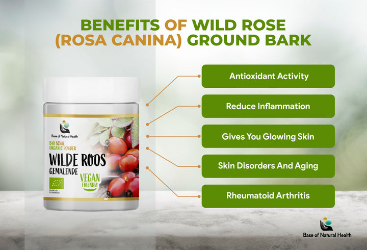 Gemalen Wilde Roos (ROSA CANINA) - 200g | Natuurlijke rozenbottelpoeder - Gezondheid en welzijn - Organisch en duurzaam