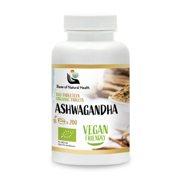 Bio Ashwagandha Tabletten 500mg (200 stuks) - Biologisch Supplement met Ashwagandha Extract