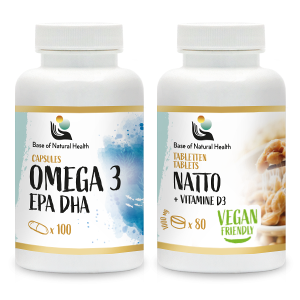 VITAFRESH Omega 3 + Bio Natto Plus + Vitamine D3 Powerboost – Natuurlijke Vetten en Vitaminecomplex van Hoge Kwaliteit